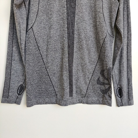Nike Dri-Fit Long Sleeve Top Gray with Thumbholes - Picture 6 of 8
